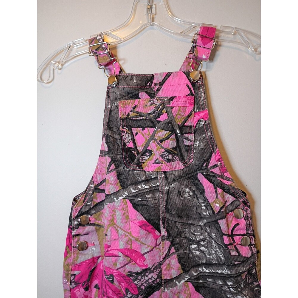 SHEIN Girls' Y2K  Cute Street Fashion Retro Pink Tie-Dye Denim  Bib Coveralls - Picture 7 of 9